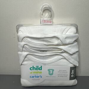 Carter's Child of Mine Baby (Preemie, 0m) Long Sleeve White Bodysuit 3-Pack